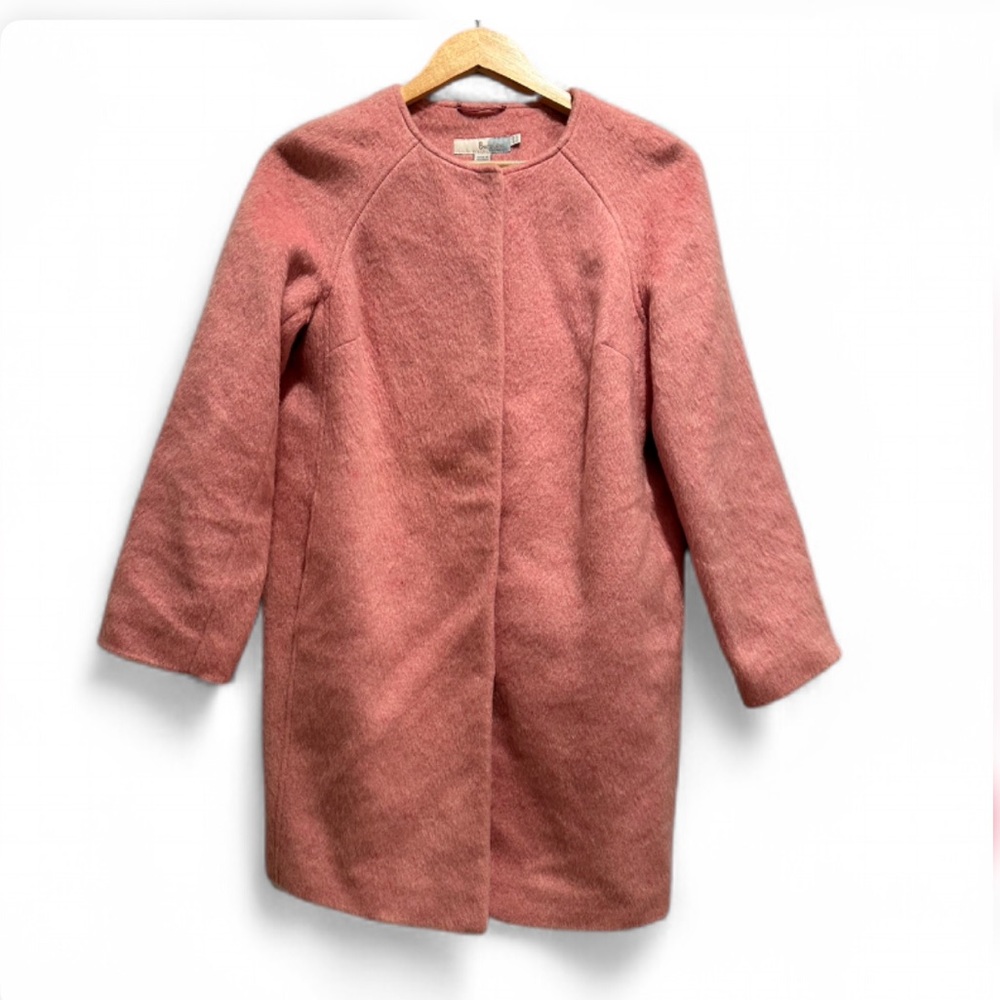 Boden Wool Mohair Pink Peacoat Jacket Size 6‎ Petite Preppy Outerwear Womens